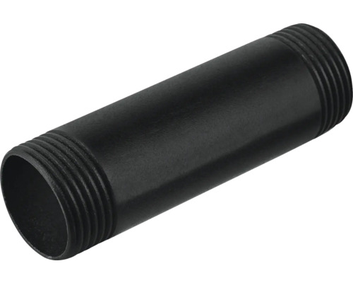 Svart stålrör med gängade ändar