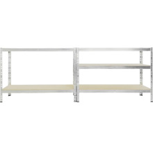 Metallhylla med flera hyllplan för förvaring