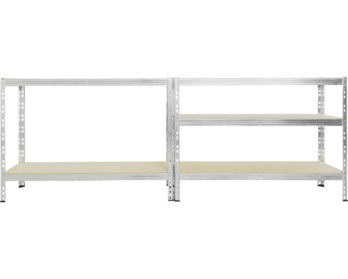 Metallhylla med flera hyllplan för förvaring