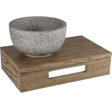 Tvättställ i terrazzo på träkonsol