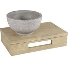 Dekorativ skål på trälåda