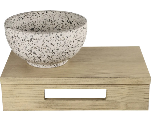 Dekorativ skål på träsockel