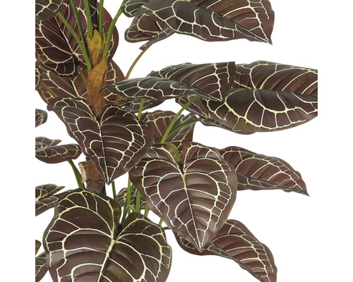 Konstgjord anthurium med mönstrade blad