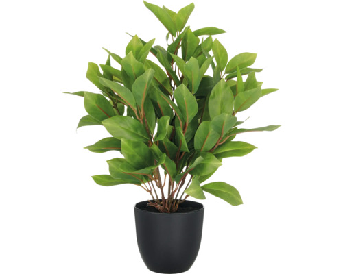 Konstväxt epipremnum i kruka 40 cm Konstgjord växt med gröna blad i svart kruka