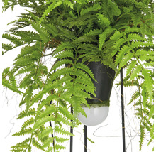 Konstgjord ormbunke i kruka på ett metallstativ