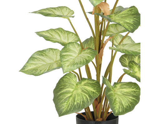 Konstgjord krukväxt med stora blad i kruka