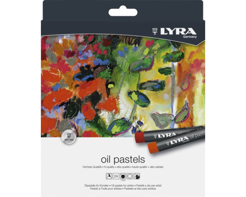Lyra oljepasteller, 24 stycken, för konstnärer