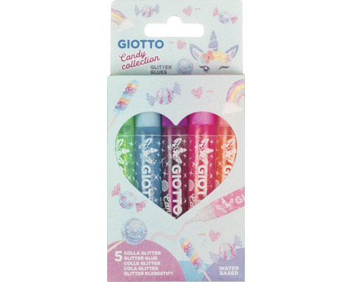 Giotto Candy Collection glitterlim set med fem pennor