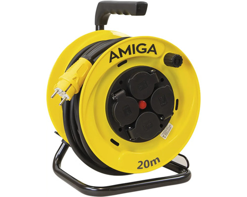 Kabelvinda AMIGA H07RN-F 3G2,5 20m Amiga kabelvinda med 20 meter kabel och fyra uttag
