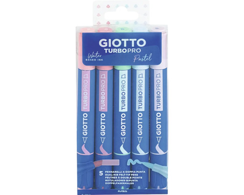 Giotto Turbo Pro Pastel filtpennor, 5-pack