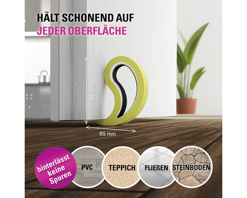 Dörrstopp för skonsam stoppning på alla ytor, lämnar inga spår