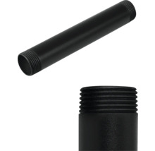 Svart gängad rör av metall