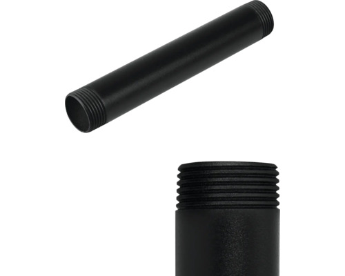 Svart stålrör med gänga