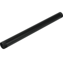 Svart metallrör med gängade ändar