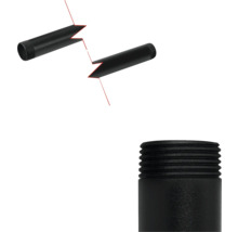 Svart stålrör med gänga för sanitära installationer