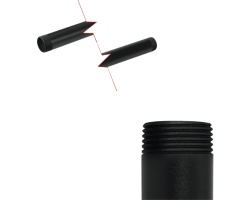 Svart stålrör med gänga för sanitära installationer