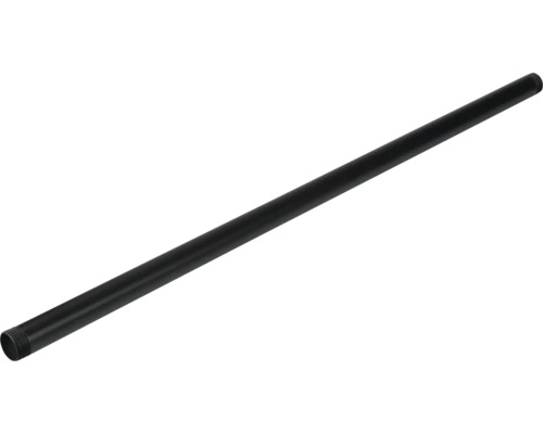 Svart metallrör med gänga