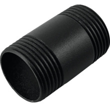 Svart metallrörnippel med gänga