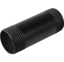 Svart gängad rör av metall