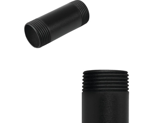 Två rörnipplar med gänga för sanitära installationer