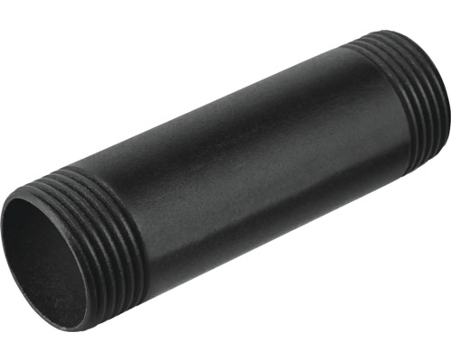 Svart metallrör med gänga