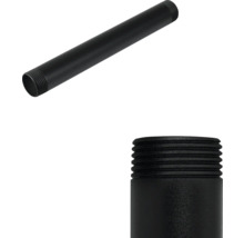 Svart stålrör med gängade ändar