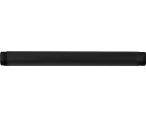 Svart stålrör med gängor i båda ändar