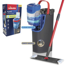 Vileda H2PRO plattmoppsystem med hink som har separata fack för rent och smutsigt vatten samt en plattmopp.
