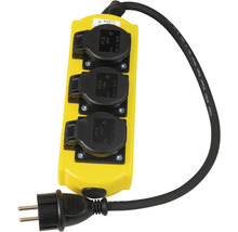 Gul grenuttag med tre uttag och kabel