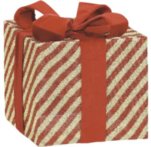 Dekorativ gåva med rosett och randigt mönster