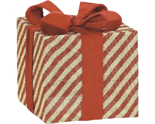 Dekorativ gåva med rosett och randigt mönster