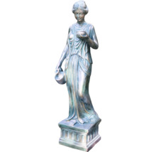 Staty av en kvinna med kanna och skål