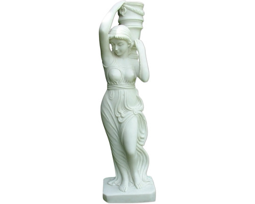 Dekorativ trädgårdsfigur av en kvinna med amfora