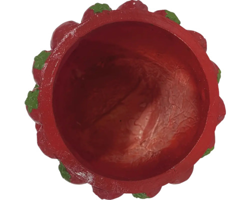 Jordgubbsformad blomkruka ovanifrån