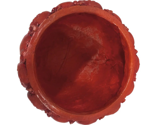 Blomkruka av terrakotta, närbild uppifrån