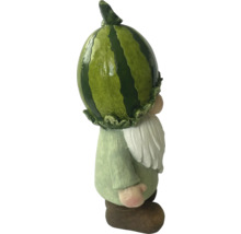 Trädgårdstomte med vattenmelonhatt