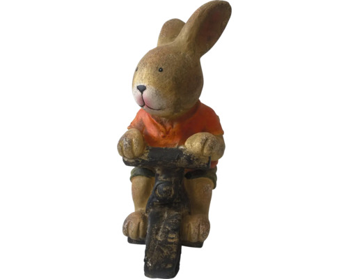 Dekorativ kaninfigur på en motorcykel