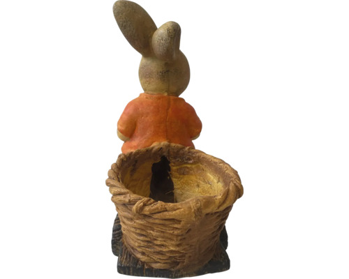 Dekorativ kaninfigur med korg för inomhusbruk