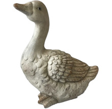 Dekorativ trädgårdsfigur av en gås i sten