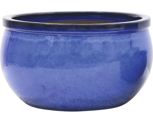 Blå keramisk blomkruka för inomhusbruk