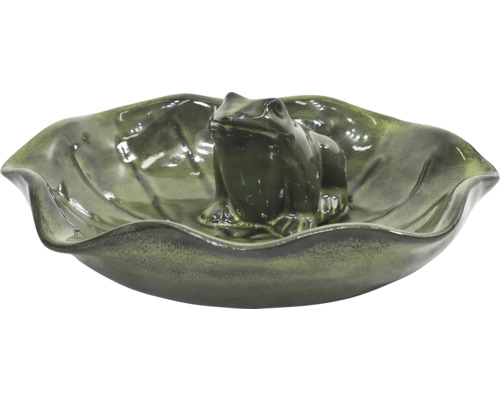 Dekorativ grodfigur i bladform för trädgårdsdammen