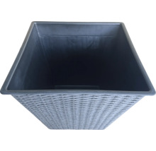 Rektangulär blomlåda med rottingstruktur