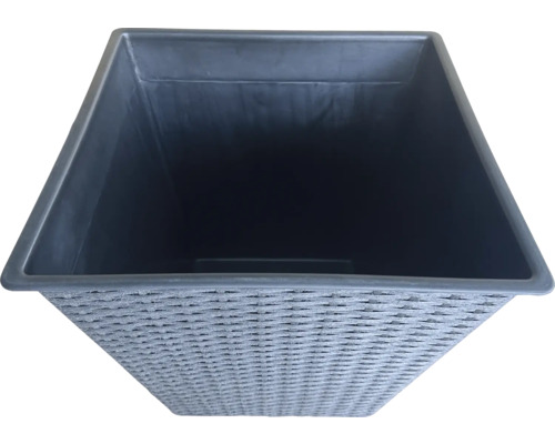 Rektangulär blomlåda med rottingstruktur