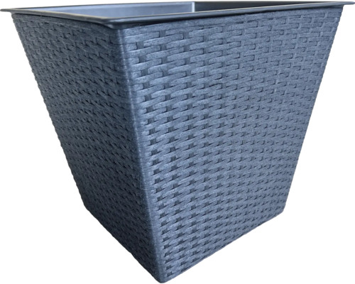 Korgkruka LAFIORA konstrotting Ø42x37cm svart Blomkruka med rottingutseende