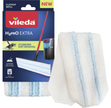 Vileda H2PRO EXTRA refill för plattmopp av mikrofiber med blå ränder för borttagning av envis smuts.