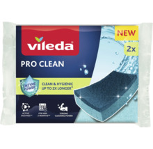 Vileda Logo, rengöringssvamp Pro Clean tvåpack med aktiva enzymer för långvarig hygien och stark rengöringskraft.