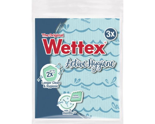 Wettex Active Hygiene disktrasa, 3-pack, för långvarig hygien med aktiva enzymer, håller i minst 2 månader.