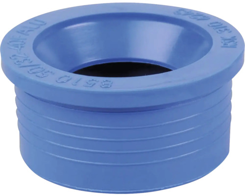 Blå rörkoppling i plast för sanitära applikationer