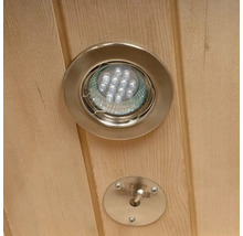 LED-lampa och temperatursensor i en bastu