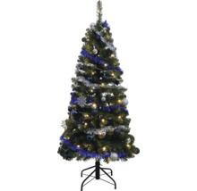 Dekorerad julgran med kulor och girlanger